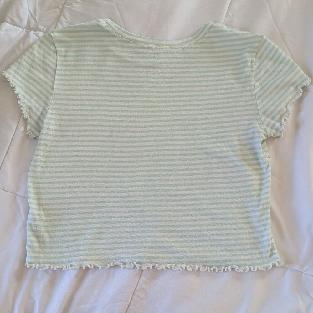 PacSun Striped Crop Top with Ruffle Detailing - Picture 2 of 3